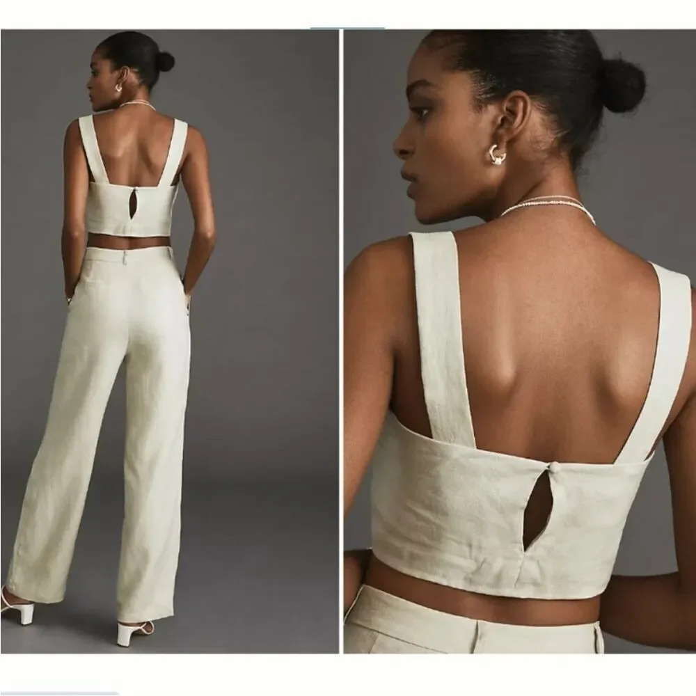 Reformation Olivia linen two-piece set NWT size 12 from Anthropologie $278